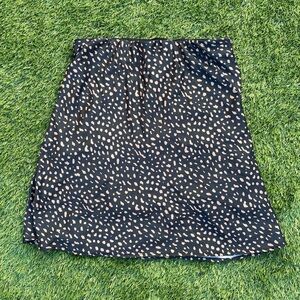 Urban Outfitters black and tan abstract polka dot skirt